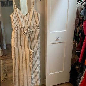 SAYLOR White and Blue Jumpsuit